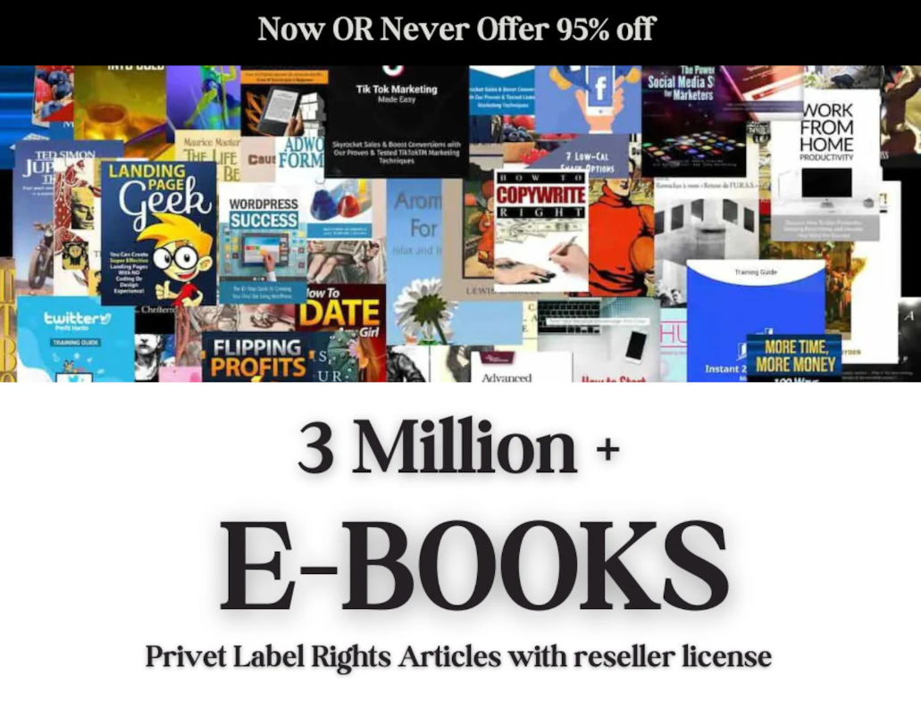 3 M Ebooks bundle with PLR & MRR Rights
