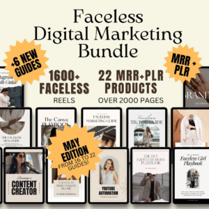 22 Faceless Digital Marketing Products with PLR & MRR Rights