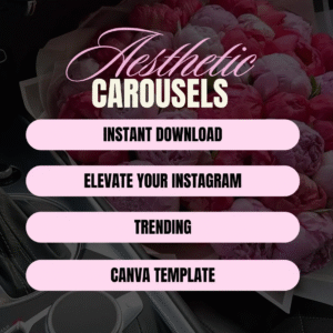 100 Aesthetic Pink Instagram Carousel Templates with PLR & MRR Rights