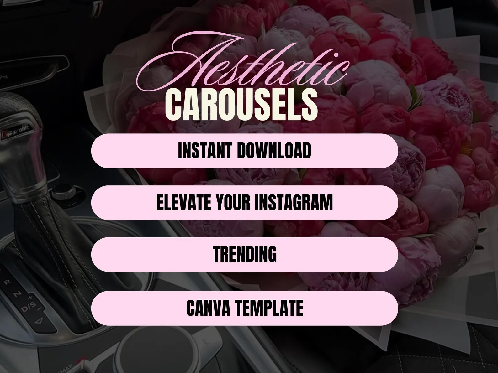 100 Aesthetic Pink Instagram Carousel Templates with PLR & MRR Rights – Image 3