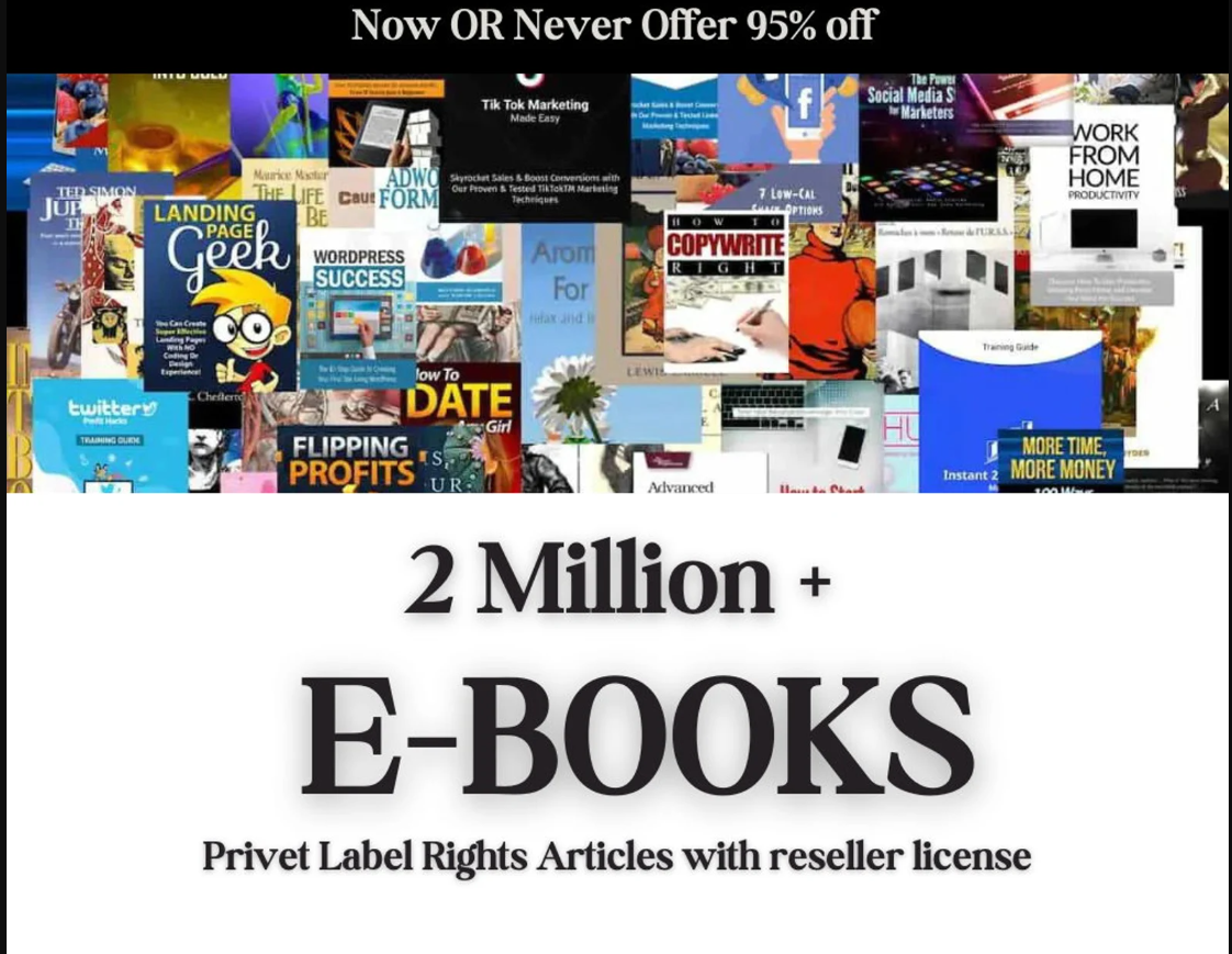 2M Ebooks bundle with PLR & MRR Rights